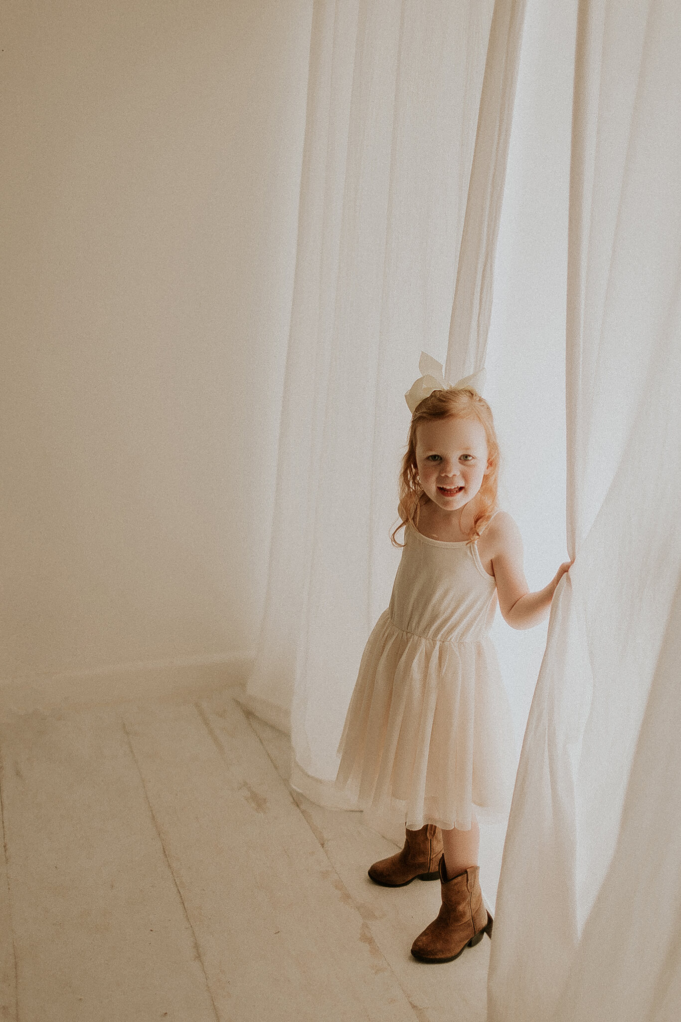 preschooler playing in studio