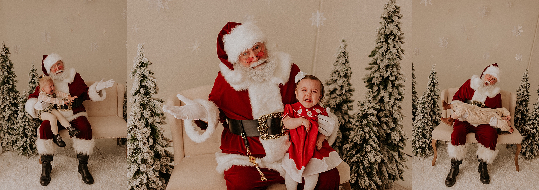 crying baby with Santa