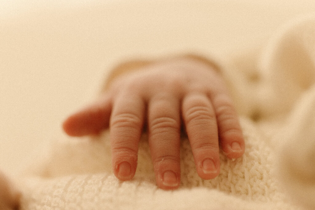 Rylan's Riches photography a Nashville Newborn Photographer photographing a macro shot of fingers